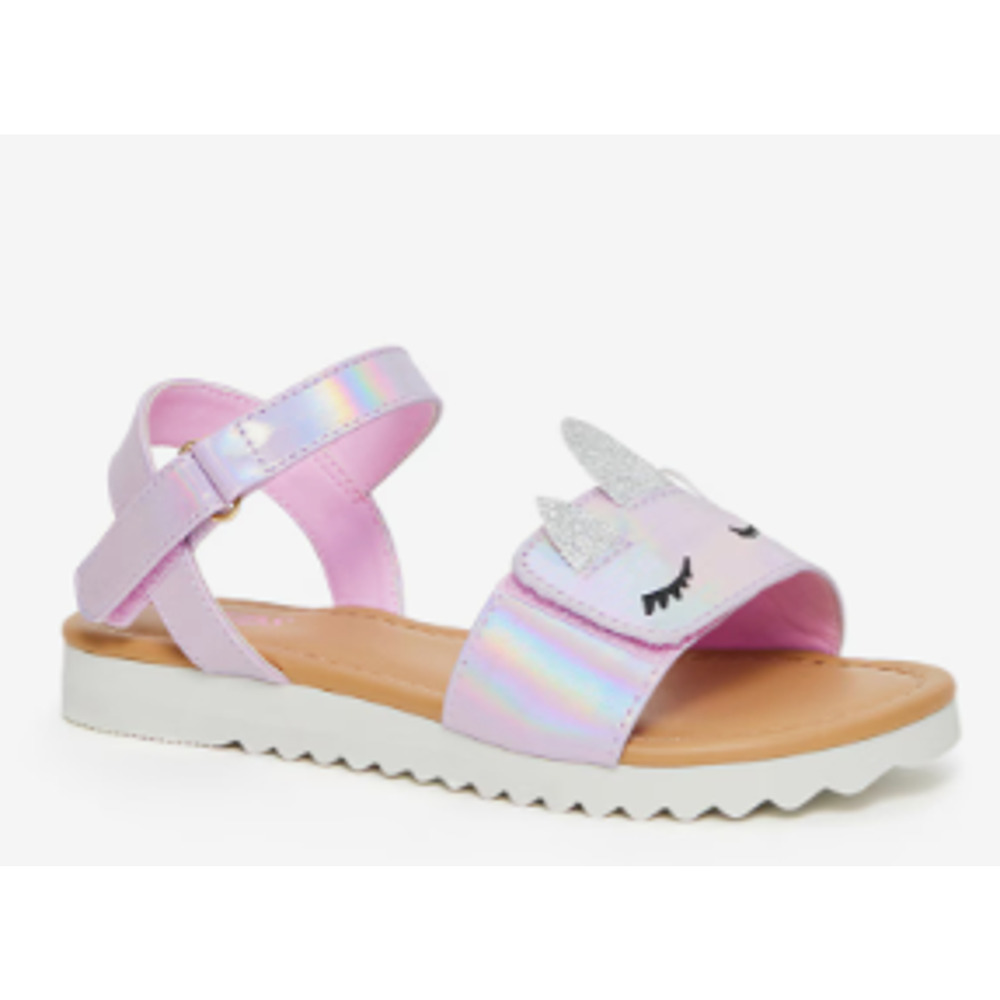 Girl's Unicorn Sandal Purple Holographic Sandals  Size 3 NWT